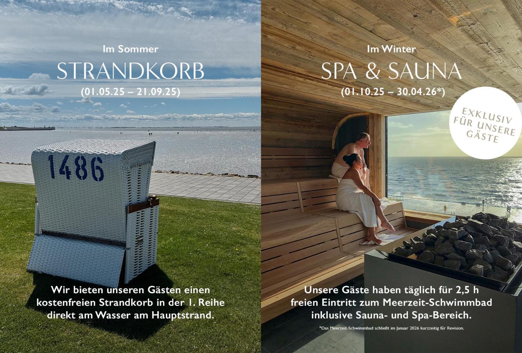 Seaside Rooms - Design-Apartment Mit Balkon & Parkplatz - Inklusive Strandkorb Direkt Am Wasser Und Spa & Sauna Saisonal Büsum Eksteriør bilde
